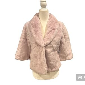 Lavender Fur Jacket Short Sleeve Size 36